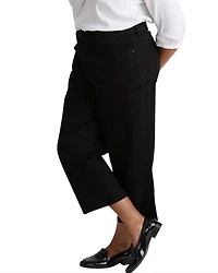 Womens Plus Bae Boyfriend Crop Jeans Black Wash