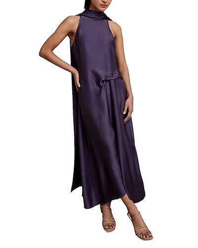 Reiss Petite Michelle Drape Occasion Midi Dress