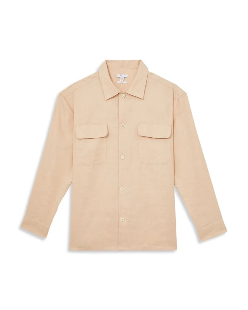 Regular Fit Twin Chest Pocket Linen Shirt