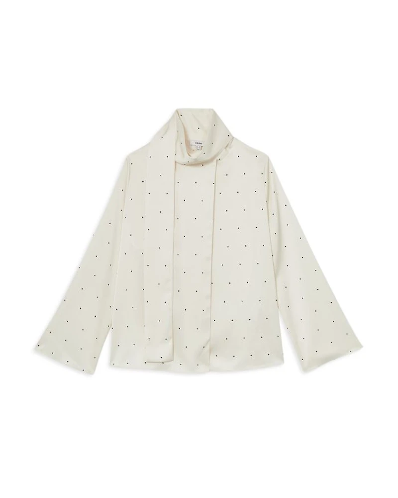 Rina Tie Neck Polka Dot Blouse