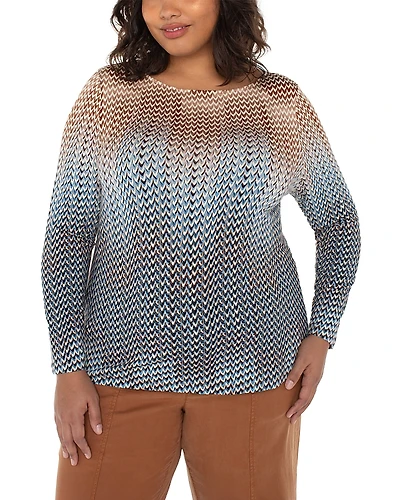 Liverpool Los Angeles Plus Ombre Print Top