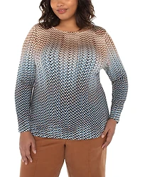 Liverpool Los Angeles Plus Ombre Print Top