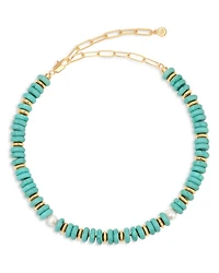Saint Tropez Stone Breaded Collar Necklace, 15"-20"