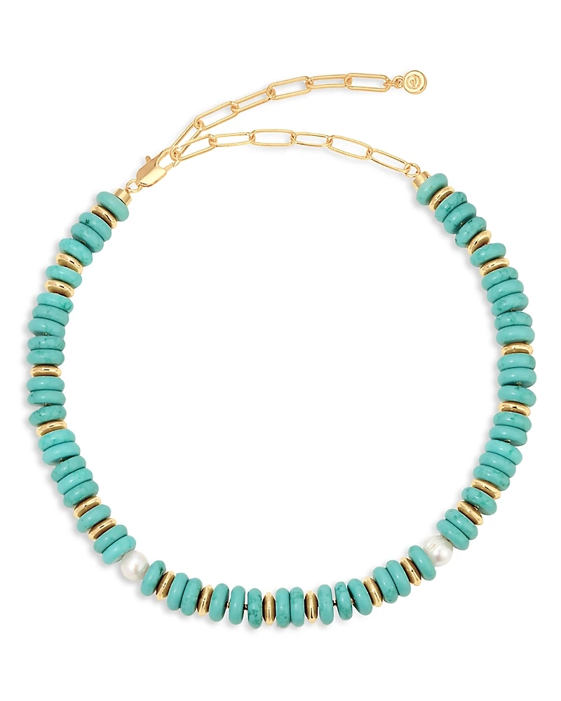 Ettika Saint Tropez Stone Breaded Collar Necklace, 15-20