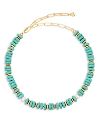 Ettika Saint Tropez Stone Breaded Collar Necklace, 15-20