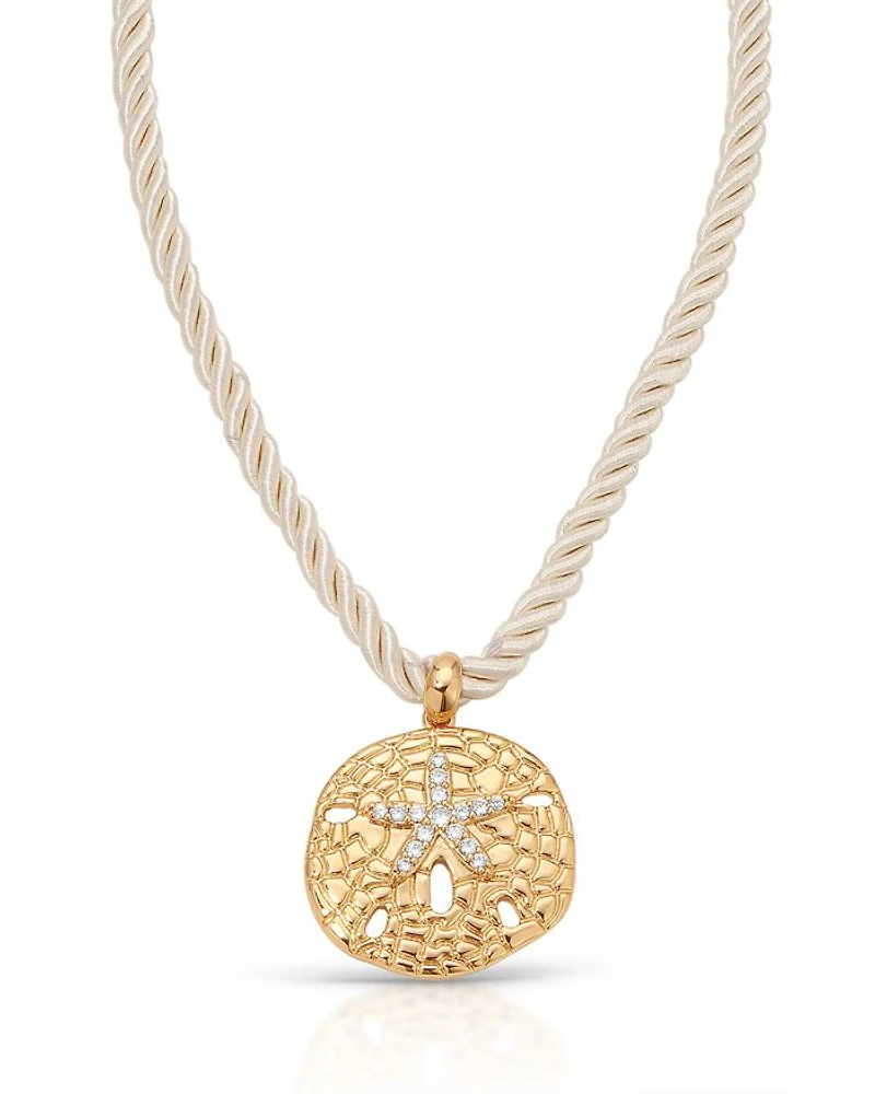 Sand Dollar Pendant Necklace, 32"