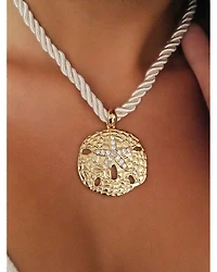 Sand Dollar Pendant Necklace, 32"