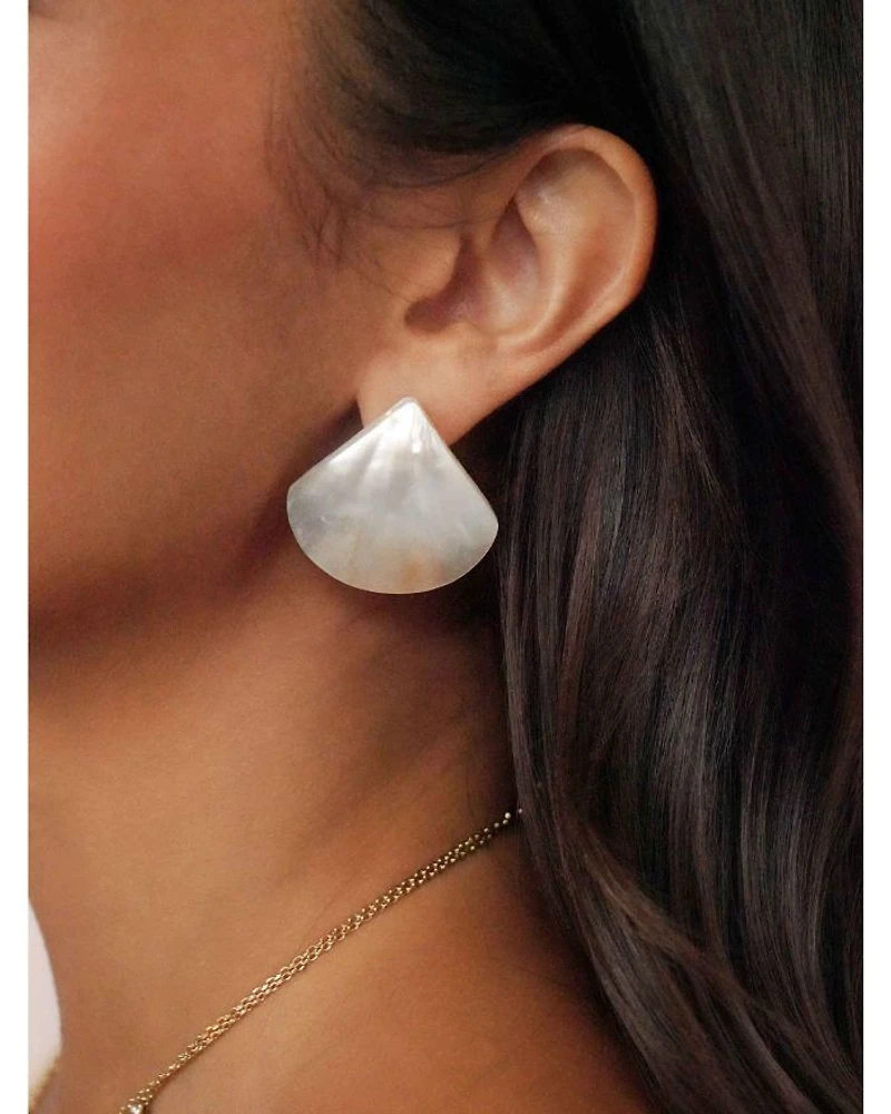 Rising Tide Mother Of Pearl Statement Stud Earrings