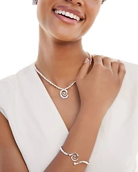 Mini Aura Swirl Imitation Pearl Cuff Bracelet