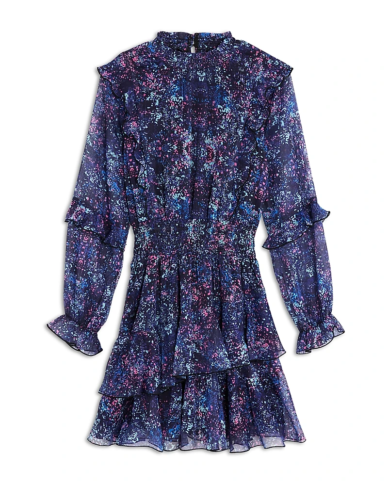 Aqua Girls' Ruffle Chiffon Mini Dress, Littie Kid, Big Kid