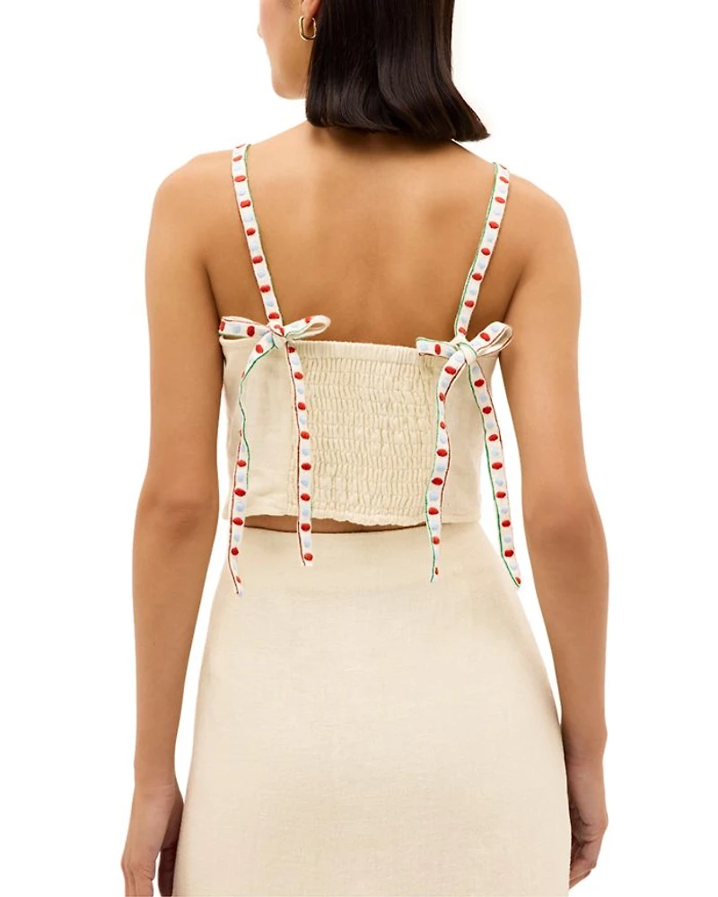 Wyatt Linen Crop Top