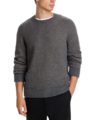The Men's Store at Bloomingdale's Ribbed Crewneck Wool & Cashmere Sweater - Exclusive