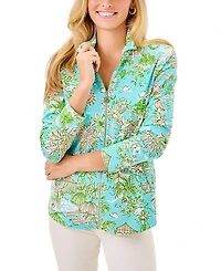Lilly Pulitzer Leona Upf 50+ Zip-Up Top
