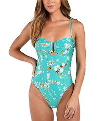 L'Agence Emelia Cherry Bandeau One Piece Swimsuit