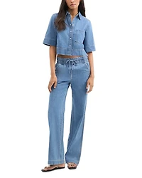Dunford High Rise Wide Leg Jeans Amethyst Forest