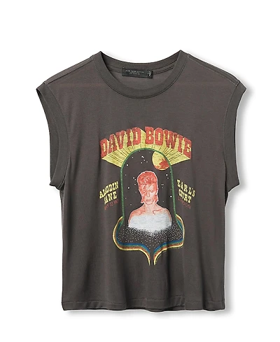 Junk Food Clothing Women's David Bowie Radio City Music Hall Vintage Tissue Tank
