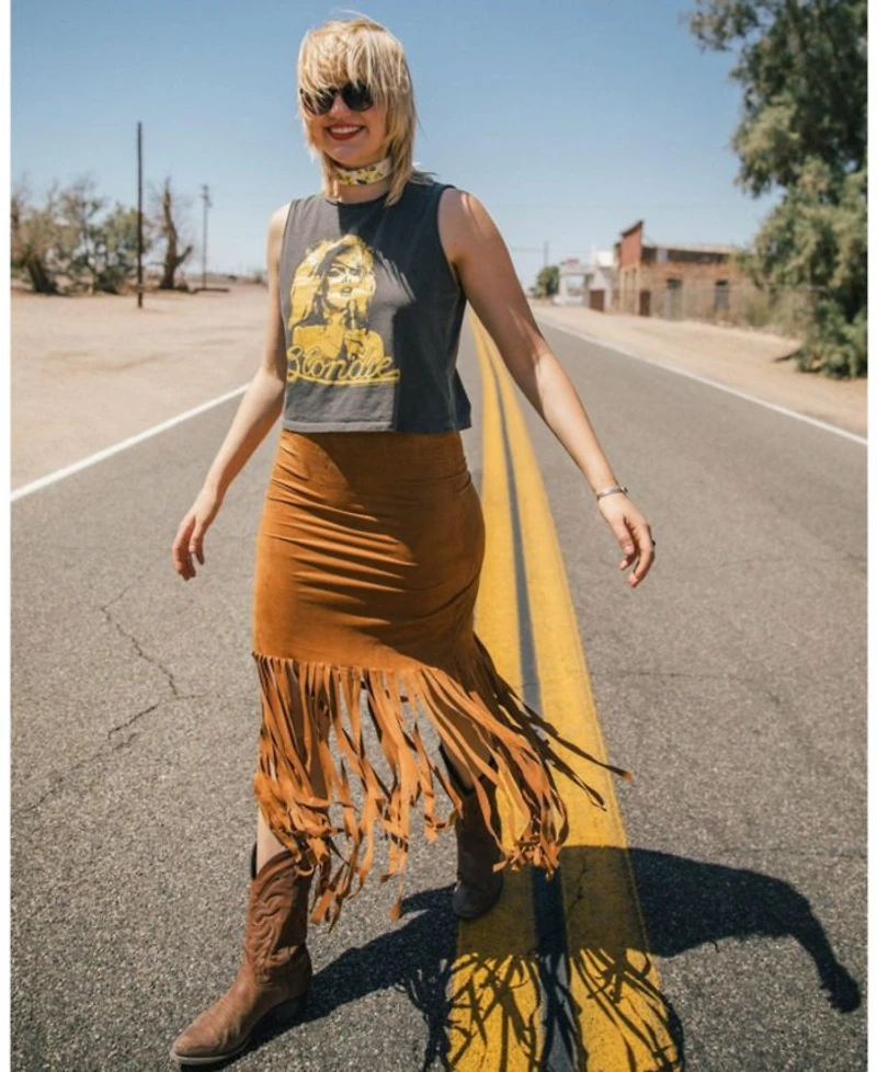 Women's Blondie Gold Cropped Muscle Tank