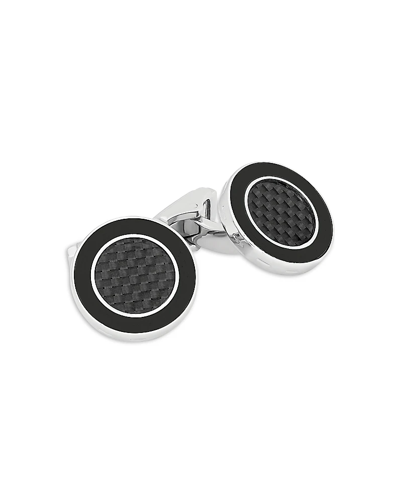 Thompson Of London Carbon Redondo Palladium Plated Cufflinks