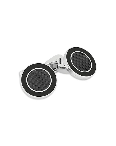 Thompson Of London Carbon Redondo Palladium Plated Cufflinks