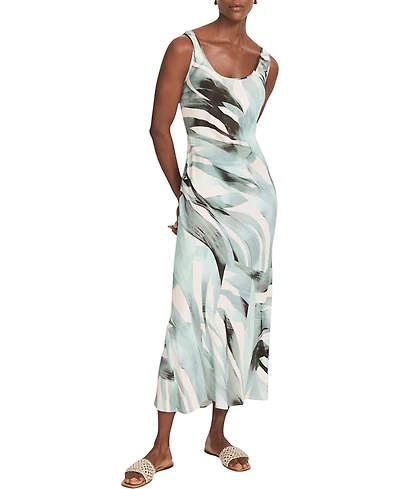 Mint Velvet Women's Palm Print Satin Slip Dress