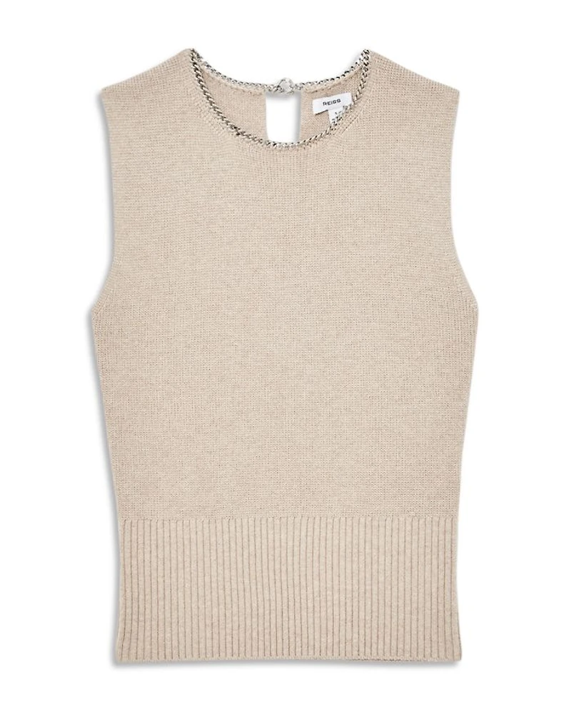 Necklace Trim Knit Top