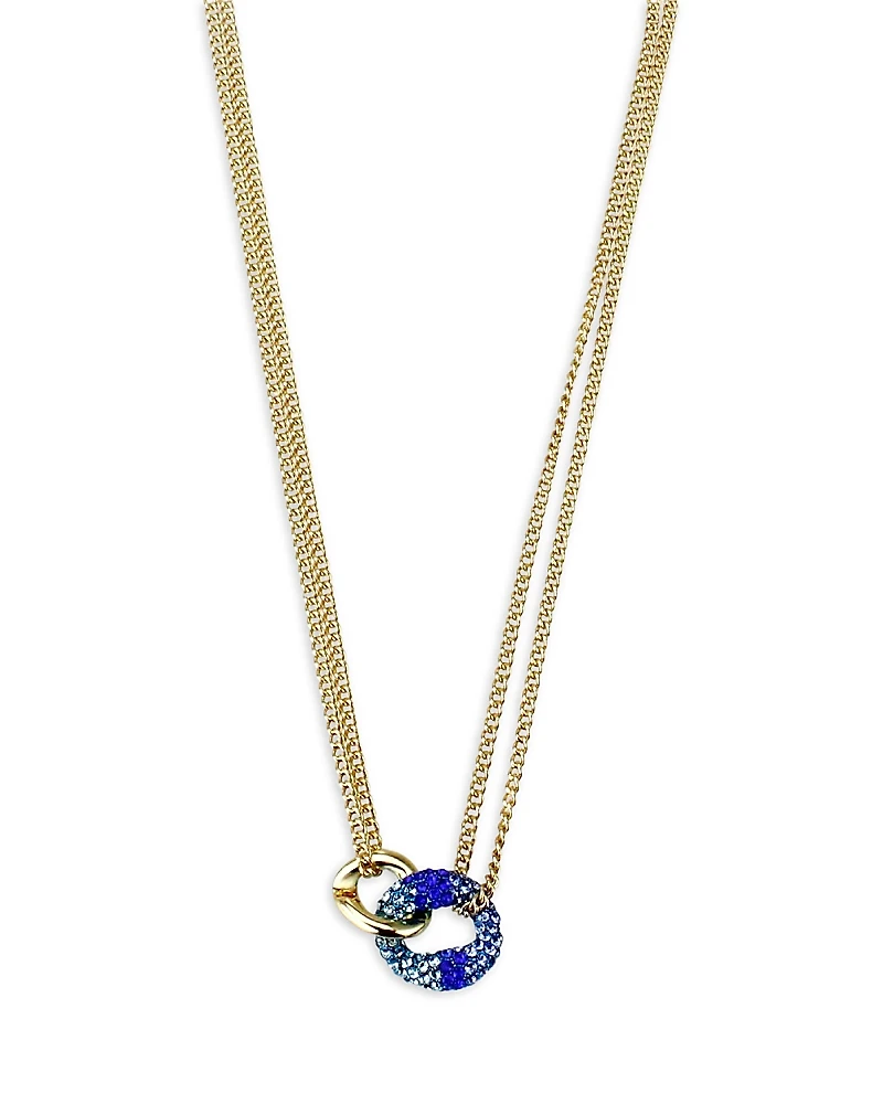 Aqua Hard & Soft Chain Link Necklace, 16-19- Exclusive