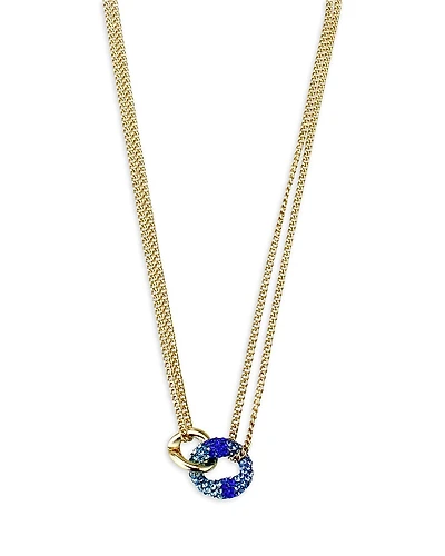 Aqua Hard & Soft Chain Link Necklace, 16-19- Exclusive