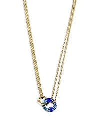 Aqua Hard & Soft Chain Link Necklace, 16-19- Exclusive
