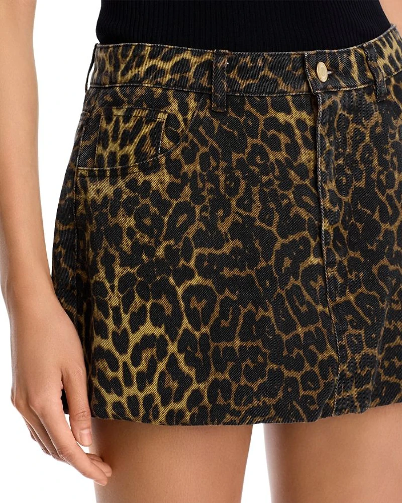 Simona Leopard Print Mini Skirt