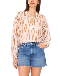 Tasseled Tie Neck Top