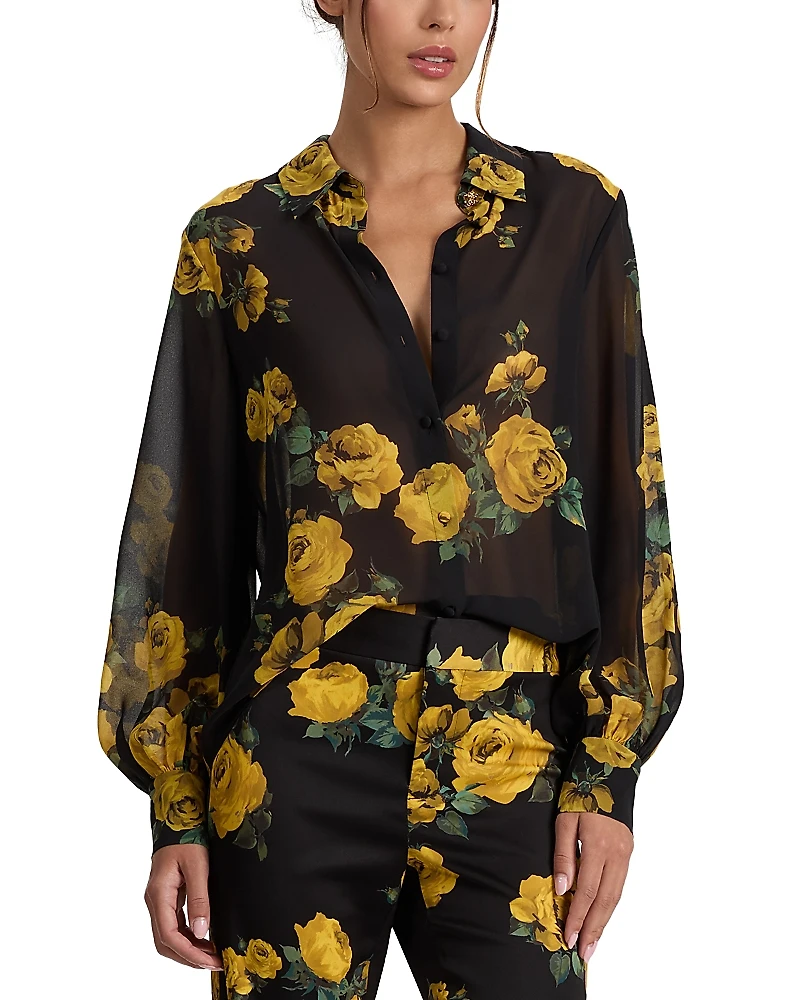 Alice and Olivia Candace Blouson Sleeve Shirt