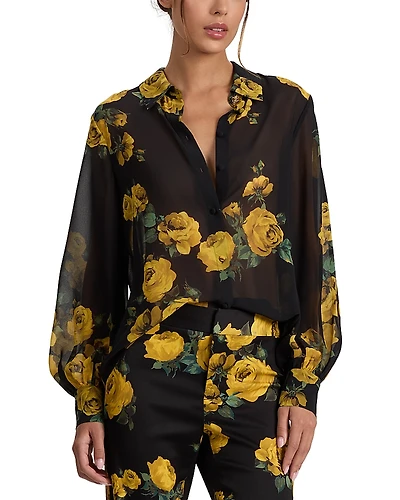 Alice and Olivia Candace Blouson Sleeve Shirt