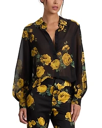 Alice and Olivia Candace Blouson Sleeve Shirt