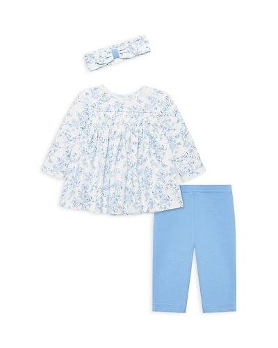Little Me Girls' Three Piece Smocked Tunic Set - Baby