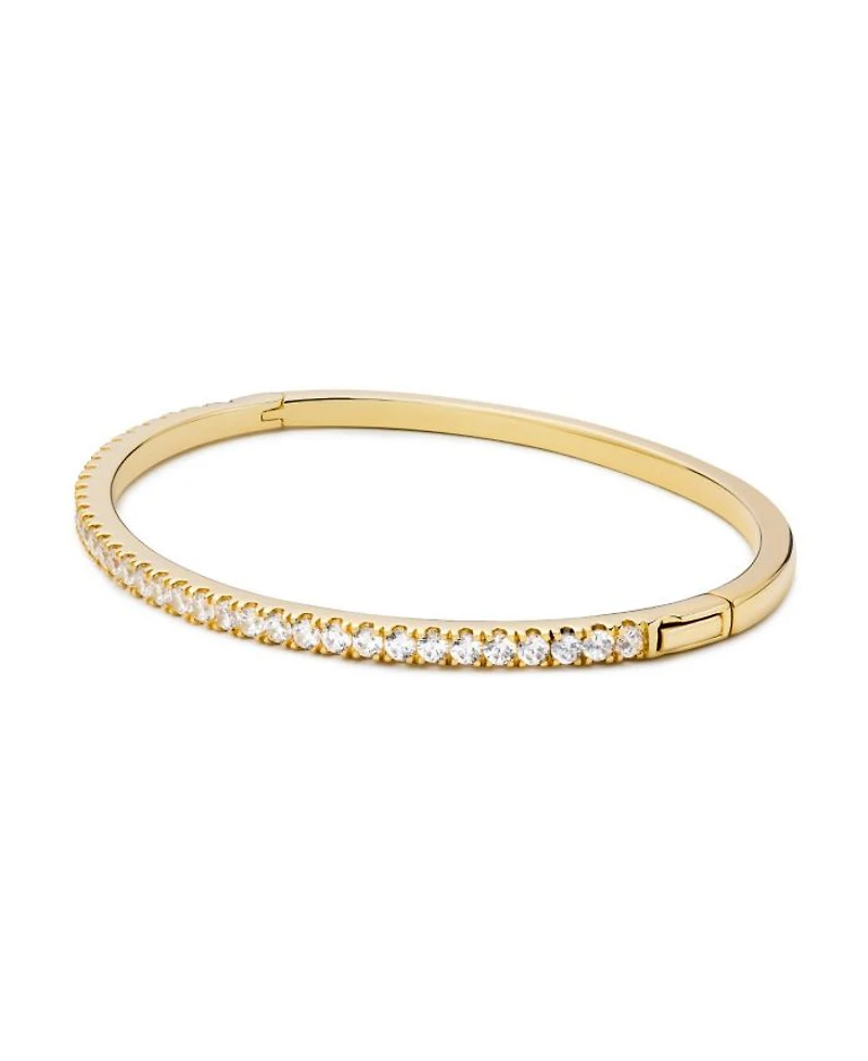 Brass and Cubic Zirconia Juliette Gold Bangle Bracelet