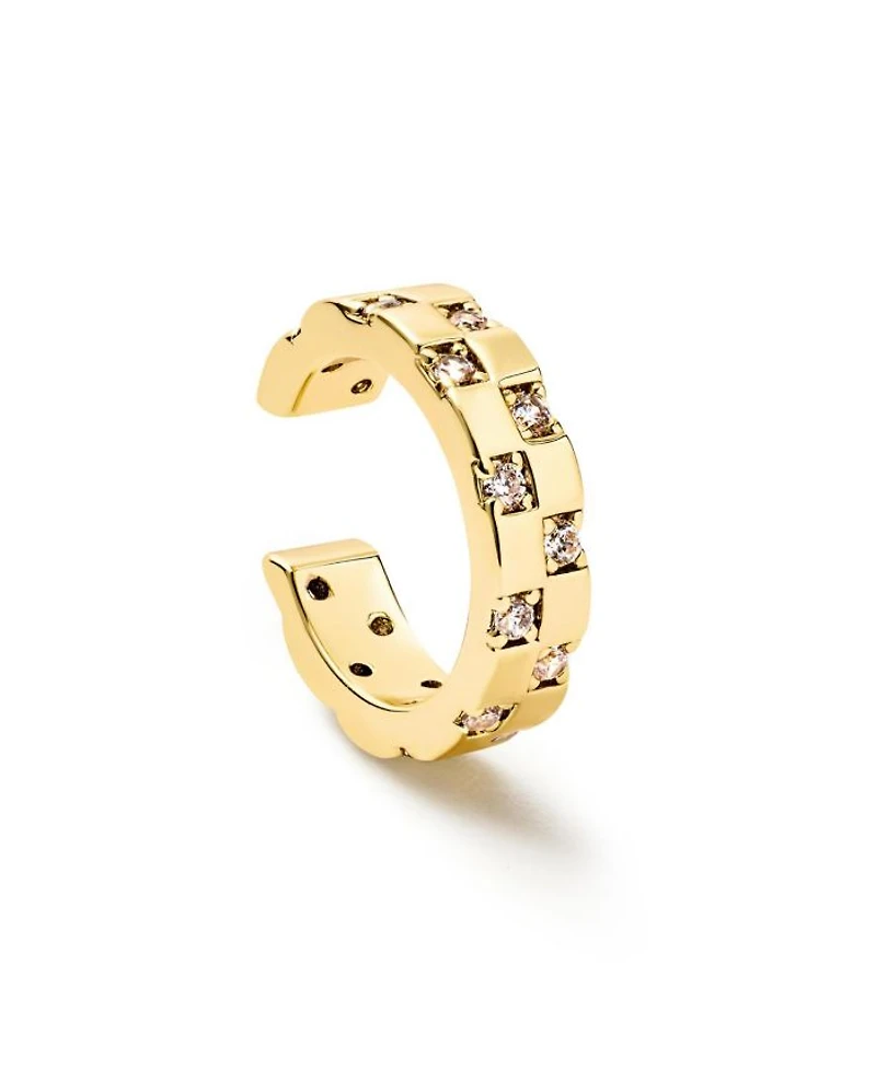 Brass and Cubic Zirconia Eden Ear Cuff Earrings