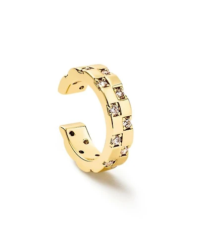 Brass and Cubic Zirconia Eden Ear Cuff Earrings