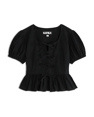 KatieJnyc Girls' Tween Wells Peplum Top - Big Kid