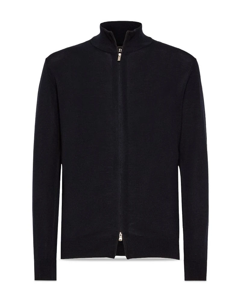 Merino Wool Zip Front Sweatshirt