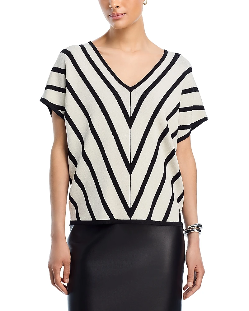 T Tahari Striped Extended Sleeve Sweater