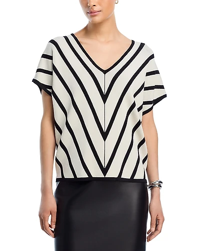 T Tahari Striped Extended Sleeve Sweater