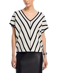 T Tahari Striped Extended Sleeve Sweater