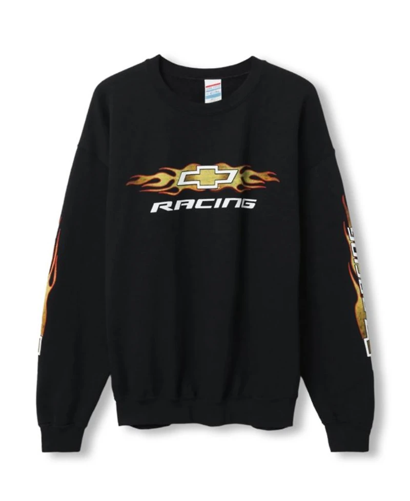 Chevy Racing Flames Flea Market Crew Fleece