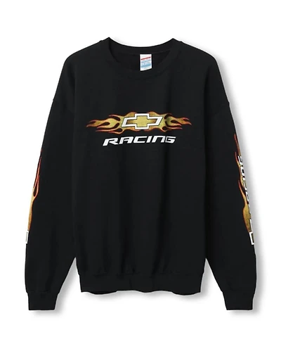 Chevy Racing Flames Flea Market Crew Fleece