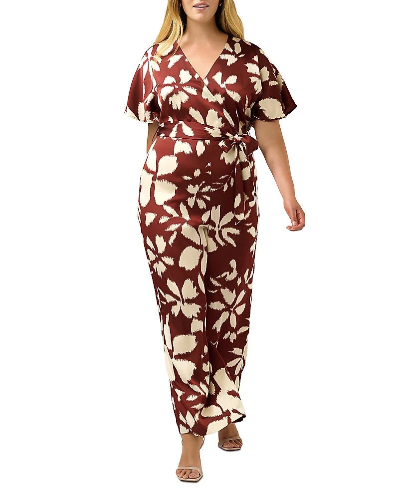 Estelle Plus Hamilton Tie Waist Jumpsuit