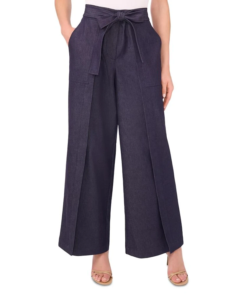 Tie Waist Wide Leg Pants