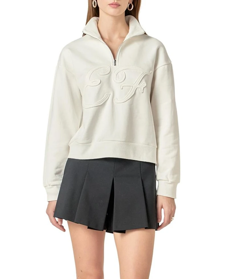 Women's Patch Zip Up Sweatshirt
