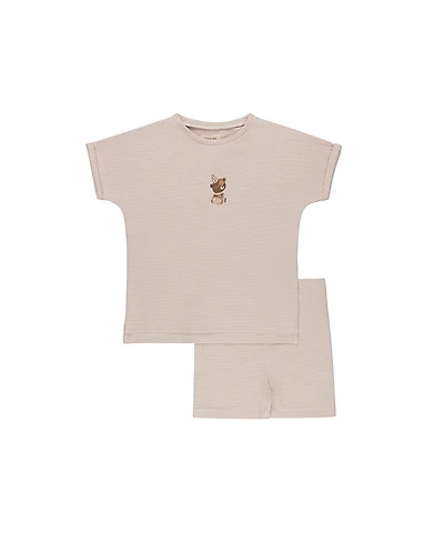 Ely's & Co. Boys' Organic Bear Collection French Terry Tee and Short Set - Baby, Little Kid