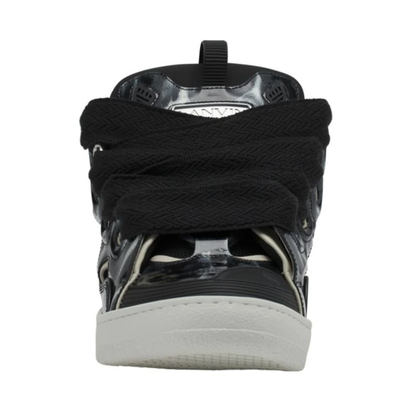 Unisex Curb Leather Sneakers with Sparkles