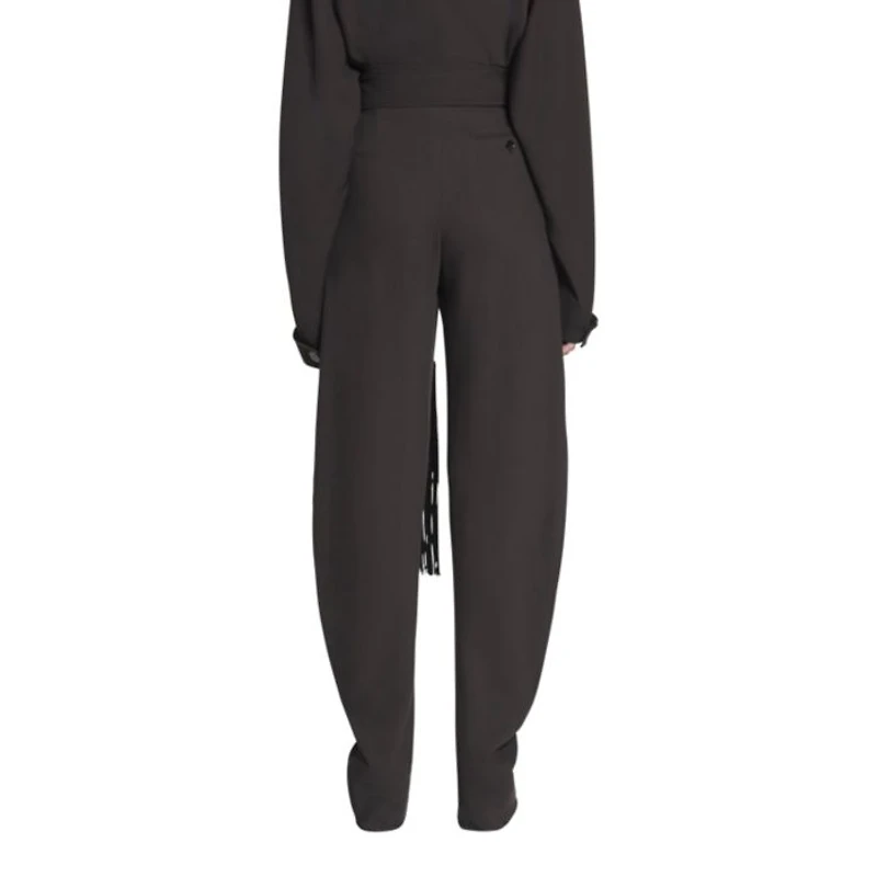 Wool and Viscose Like Barrel Pants